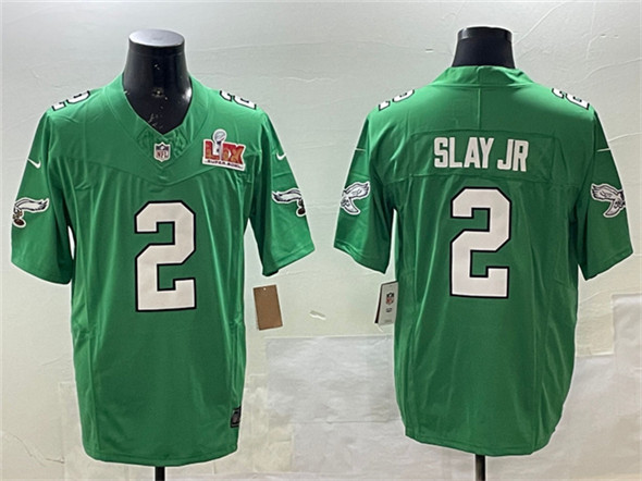 Philadelphia Eagles #2 Darius Slay Jr. Green 2025 Super Bowl LIX Patch F.U.S.E. Throwback Vapor Untouchable Limited Stitched Jersey - Zenithce