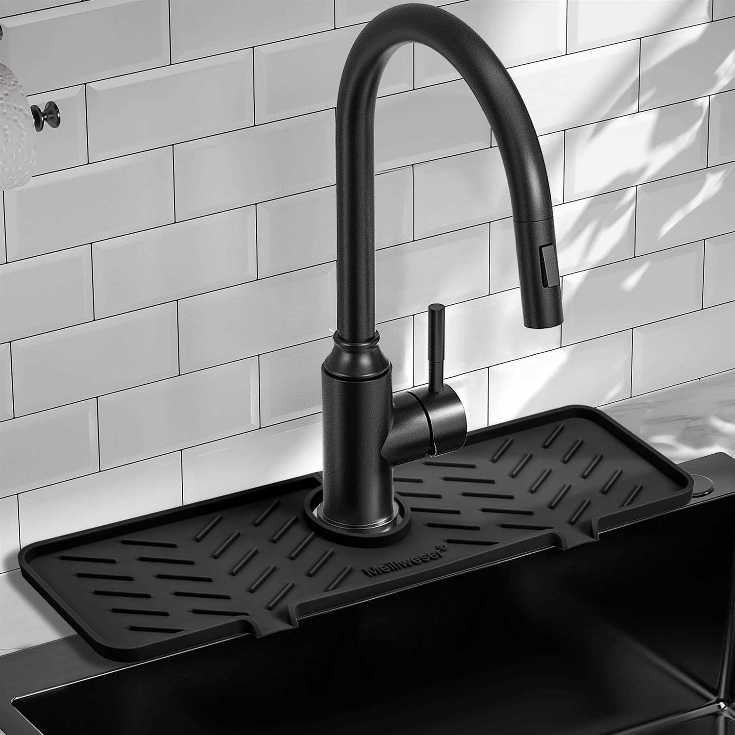 Meiliweser Silicone Sink Splash Guard Gen 2 Slope Upgraded Faucet Mat - Zenithce