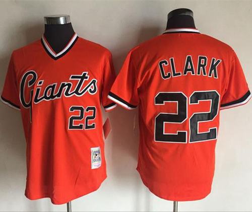 Mitchell And Ness Giants #22 Will Clark Orange Throwback Stitched Jerseys - Zenithce