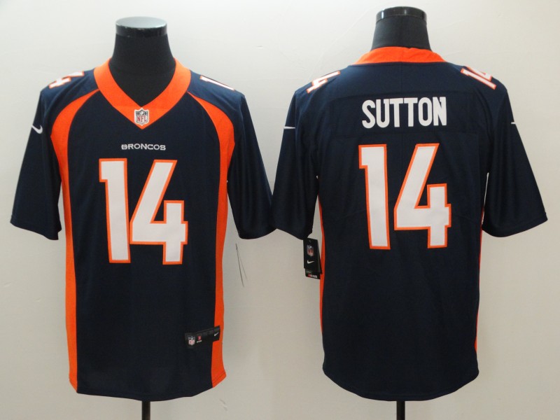 Broncos #14 Courtland Sutton Navy Blue Vapor Untouchable Limited Stitched Jersey - Zenithce