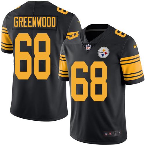 Steelers #68 L.C. Greenwood Black Stitched Limited Rush Nike Jersey - Zenithce