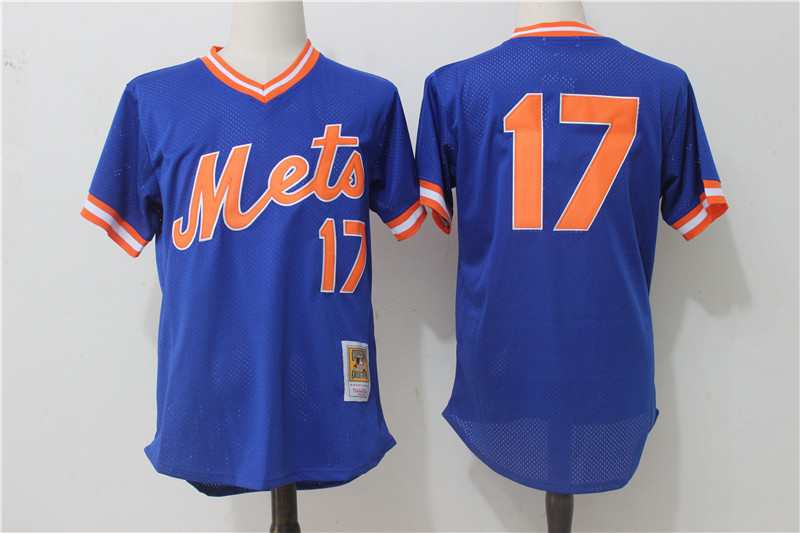 New York Mets #17 Keith Hernandez Mitchell Ness Royal Cooperstown Mesh Batting Practice Stitched Jersey - Zenithce