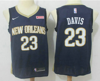 New Orleans Pelicans #23 Anthony Davis New Navy Blue 2017-2018 Swingman zatarains Stitched Jersey - Zenithce