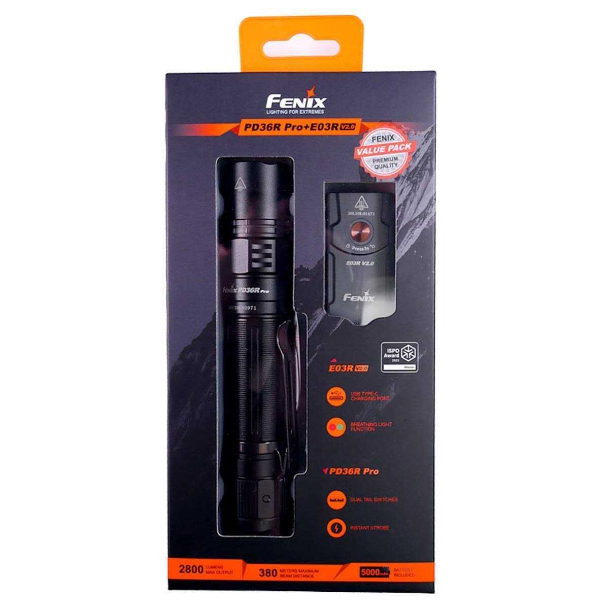 Fenix PD36R Pro + E03R v2.0 - Zenithce
