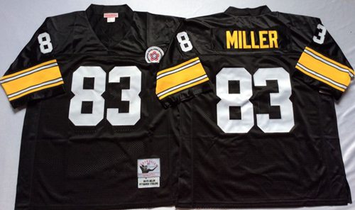 Mitchell And Ness Steelers #83 Heath Miller Black Throwback Stitched Jersey - Zenithce
