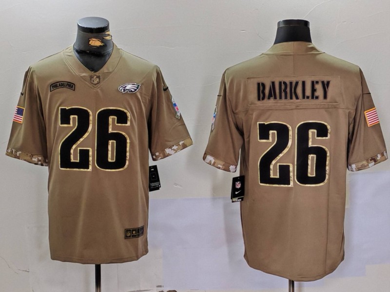 Philadelphia Eagles #26 Saquon Barkley Camo Salute To Service Limited Stitched Jersey - Zenithce
