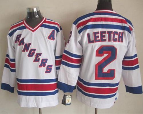Rangers #2 Brian Leetch White CCM Throwback Stitched Jersey - Zenithce