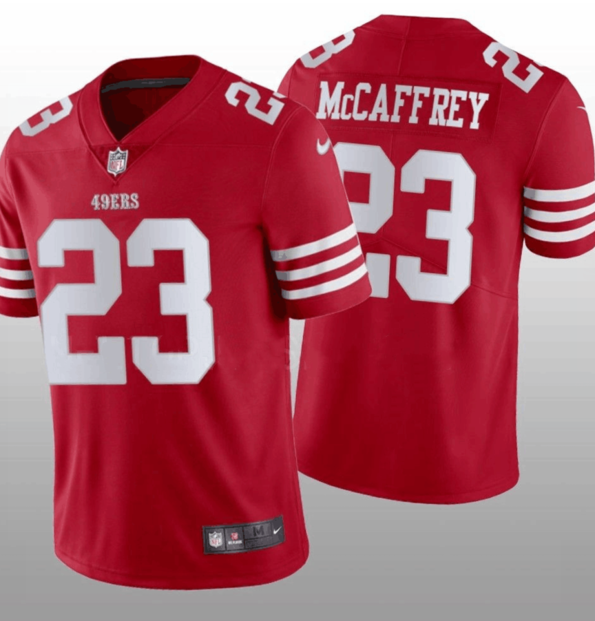 San Francisco 49ers #23 Christian McCaffrey Red 2022 Vapor Untouchable Stitched Jersey - Zenithce