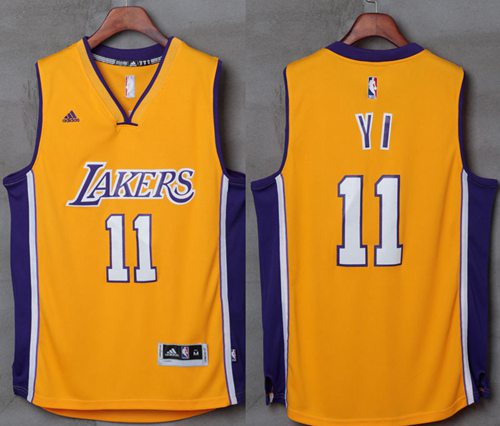 Lakers #11 Yi Jianlian Gold Stitched Jersey - Zenithce
