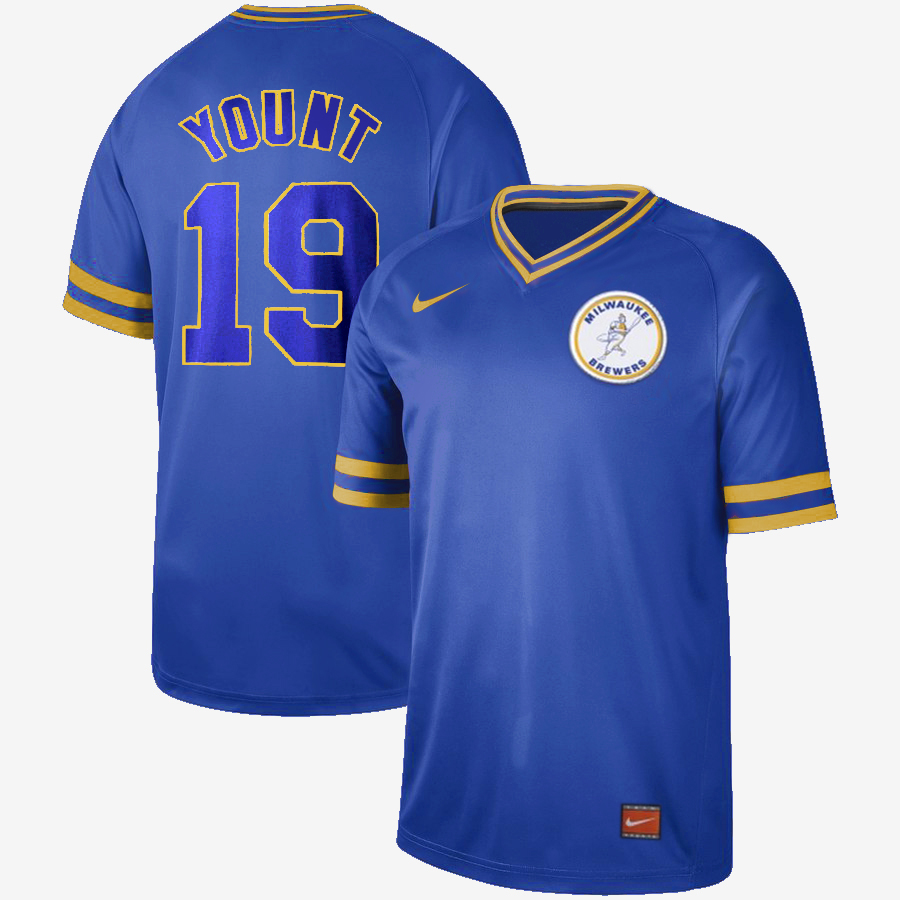 Milwaukee Brewers #19 Robin Yount Cooperstown Collection Legend Stitched Jersey - Zenithce