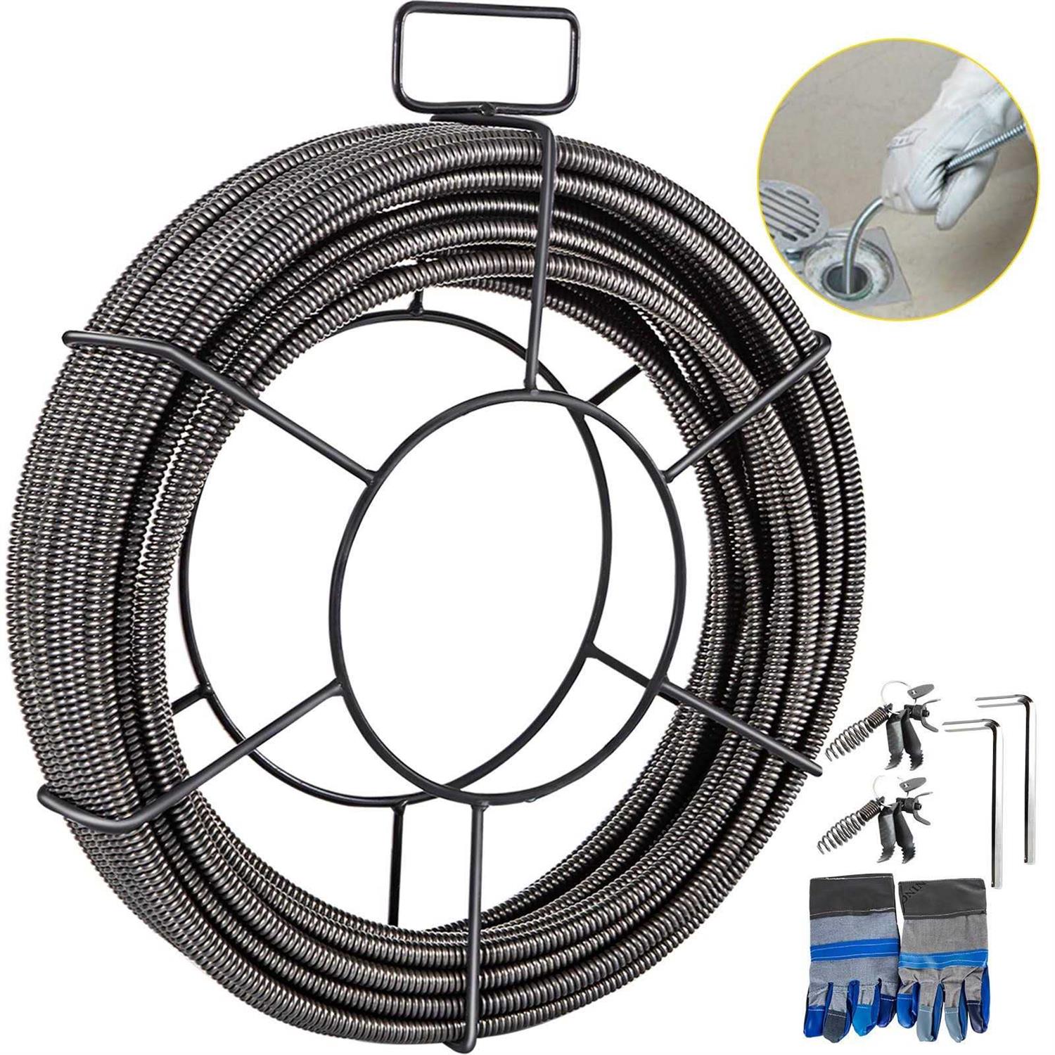 VEVOR Drain Auger 25Ft Plumbing Snake with Drill Attachment - Zenithce