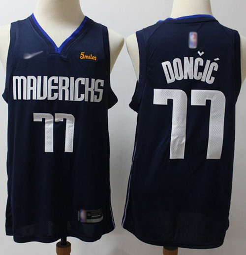 Mavericks #77 Luka Doncic Navy Swingman Statement Edition 2019-2020 Jersey - Zenithce