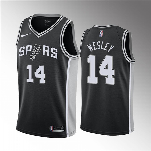 San Antonio Spurs #14 Blake Wesley Black Association Edition Stitched Jersey - Zenithce