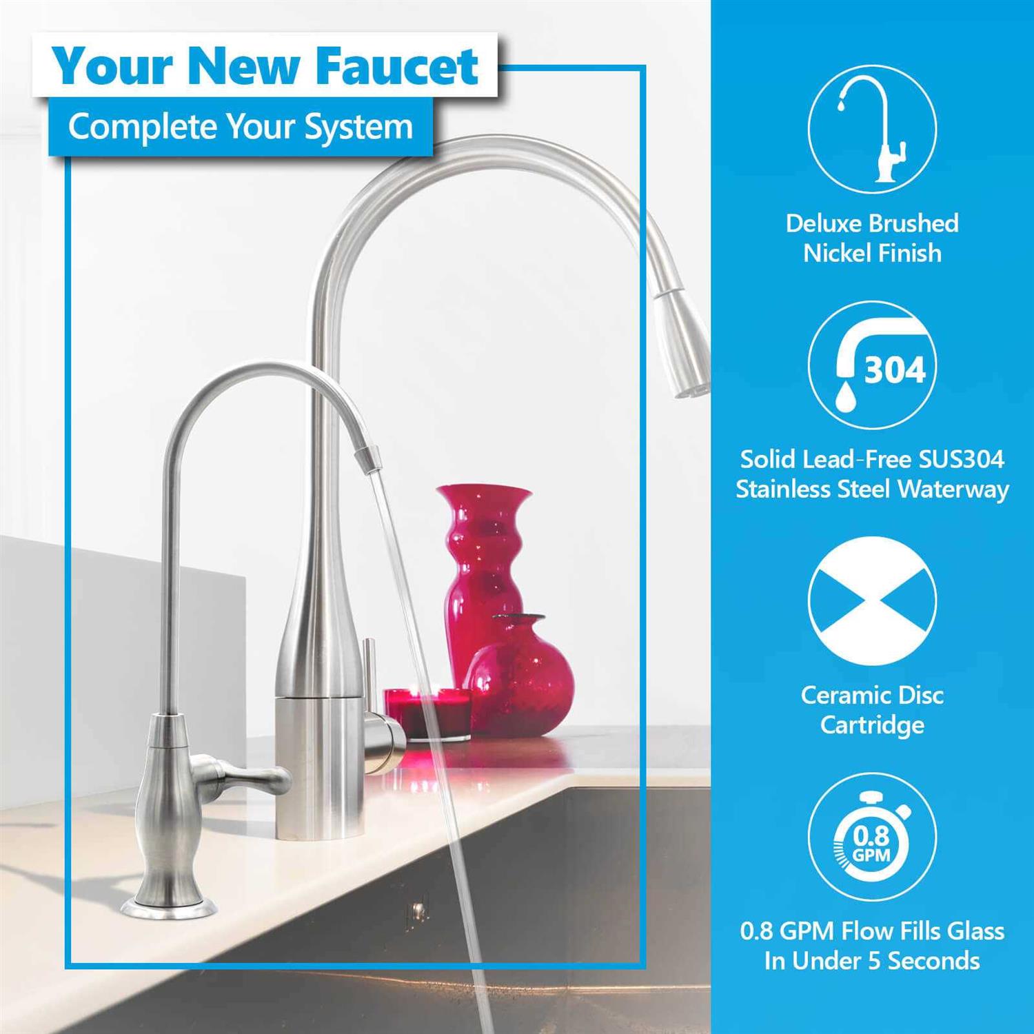 Express Water Countertop Reverse Osmosis Water Filtration System 4 Stage RO Water Filter with Faucet - Zenithce