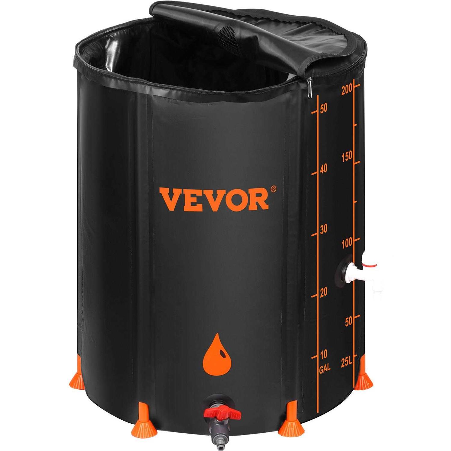 VEVOR Collapsible Rain Barrel Large Capacity PVC Rainwater Collection System Spigots and Overflow Kit Portable Water Tank - Zenithce