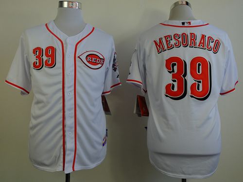 Reds #39 Devin Mesoraco White Cool Base Stitched Jersey - Zenithce