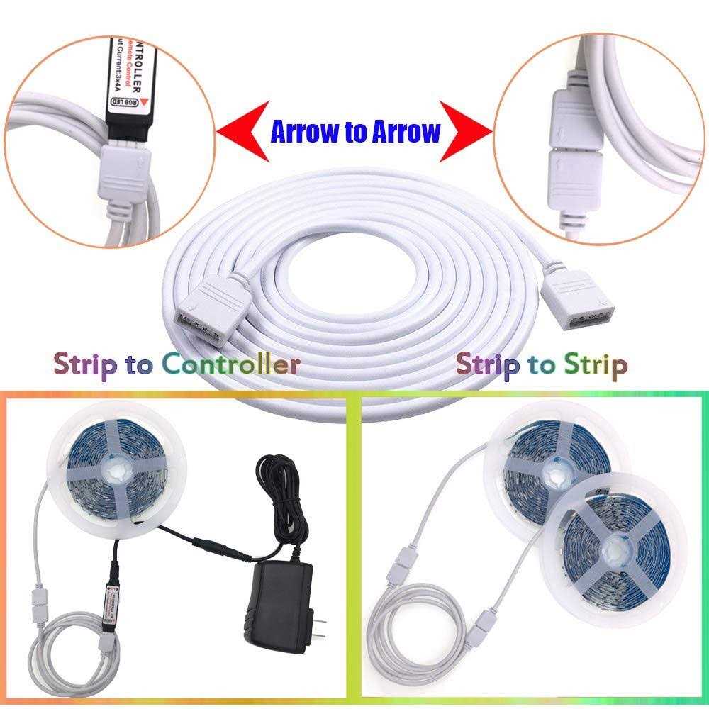 RGBZONE 2 Pack Extension Cable Connect Female Plug to SMD 5050 - Zenithce