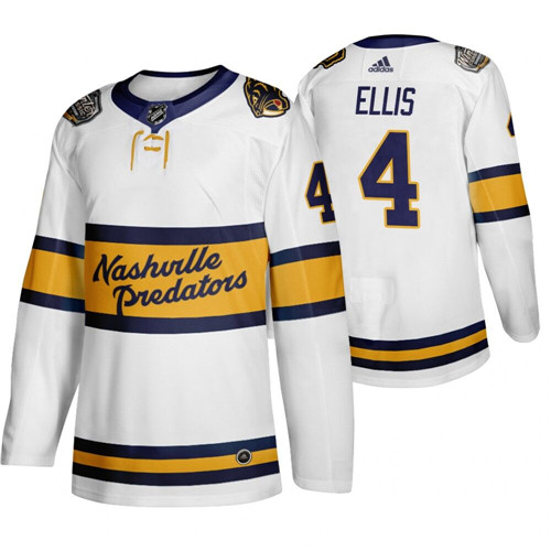 Nashville Predators #4 Ryan Ellis White Stitched Jersey - Zenithce