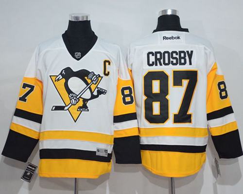 Penguins #87 Sidney Crosby White New Away Stitched Jersey - Zenithce