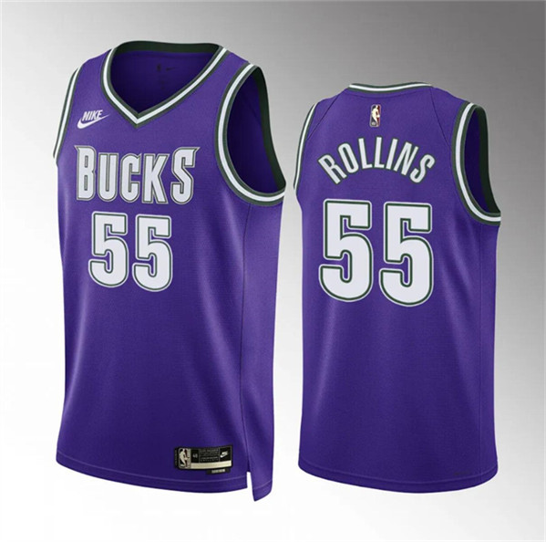 Milwaukee Bucks #55 Ryan Rollins Purple Classic Edition Stitched Jersey - Zenithce