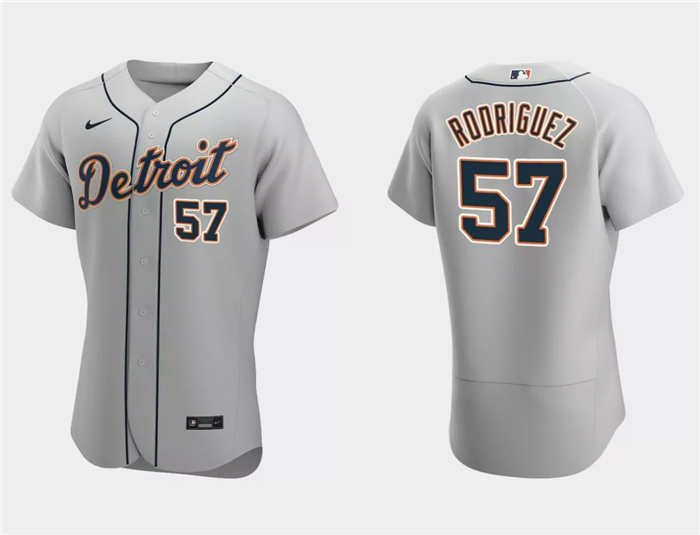 Detroit Tigers #57 Eduardo Rodriguez Gray Flex Base Stitched Jersey - Zenithce