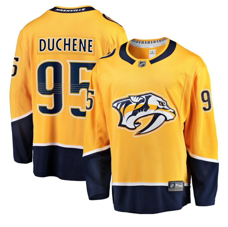 Nashville Predators #95 Matt Duchene Yellow Stitched Jersey - Zenithce