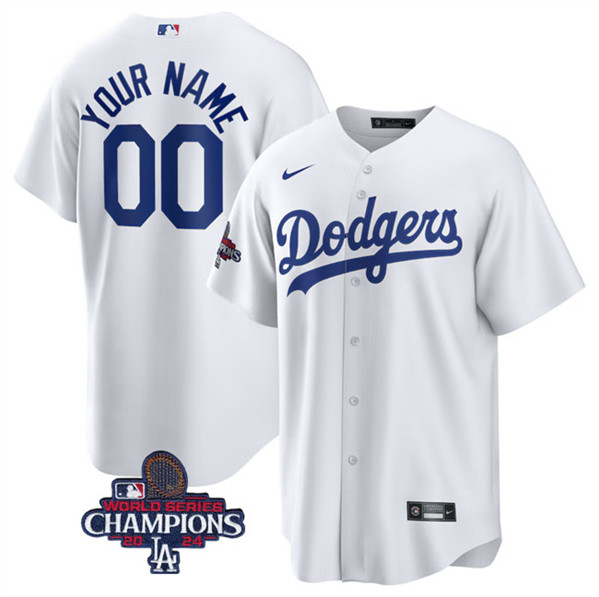 Los Angeles Dodgers Custom White 2024 World Series Champions Cool Base Stitched Jersey - Zenithce