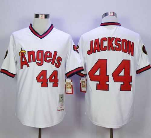 Mitchell And Ness Angels Of Anaheim #44 Reggie Jackson White Stitched Jersey - Zenithce