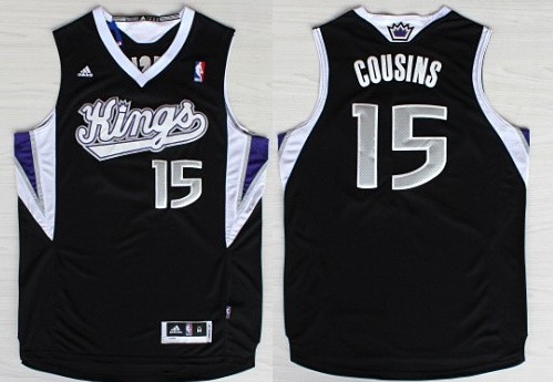 Sacramento Kings #15 DeMarcus Cousins Revolution 30 Swingman Black Jersey - Zenithce