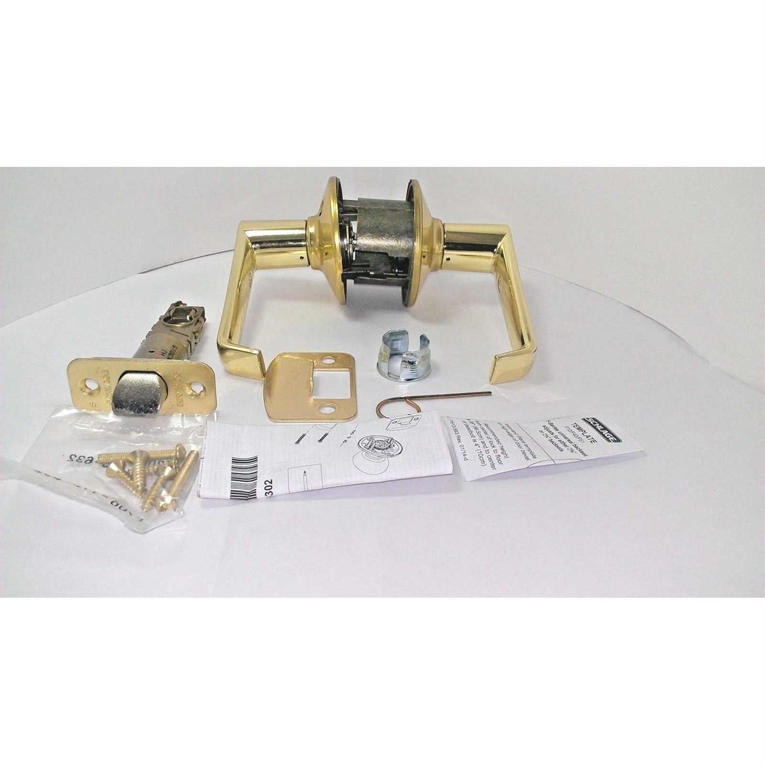 Schlage Dummy Lever Flair Bright Brass Right Handed - Zenithce