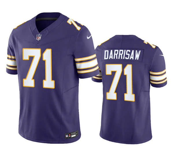 Minnesota Vikings #71 Christian Darrisaw Purple 2023 F.U.S.E. Vapor Untouchable Stitched Jersey - Zenithce
