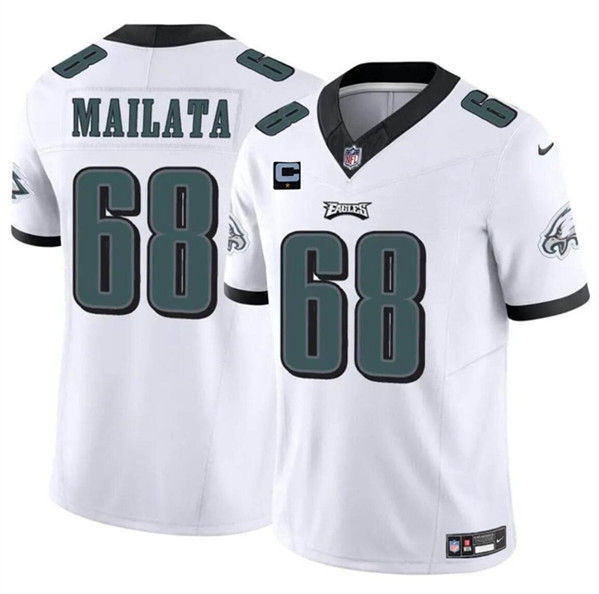 Philadelphia Eagles #68 Jordan Mailata White 2024 F.U.S.E. With 1-Star C Patch Vapor Untouchable Limited Stitched Jersey - Zenithce