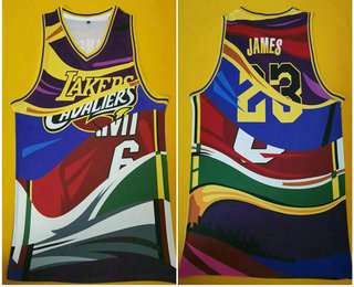 Los Angeles Lakers #23 Lebron James Multi Color Swingman Printed Jersey - Zenithce