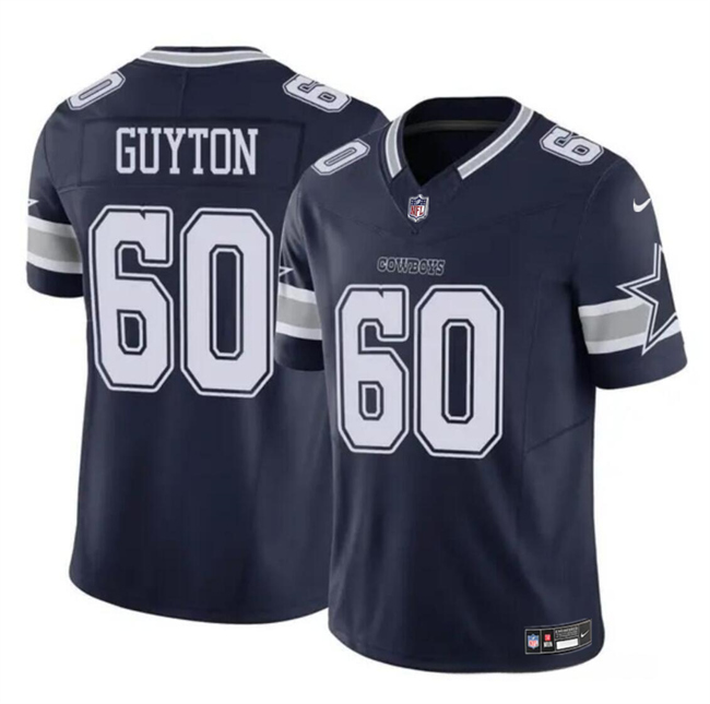 Dallas Cowboys #60 Tyler Guyton Navy 2024 Draft F.U.S.E Vapor Untouchable Limited Stitched Jersey - Zenithce