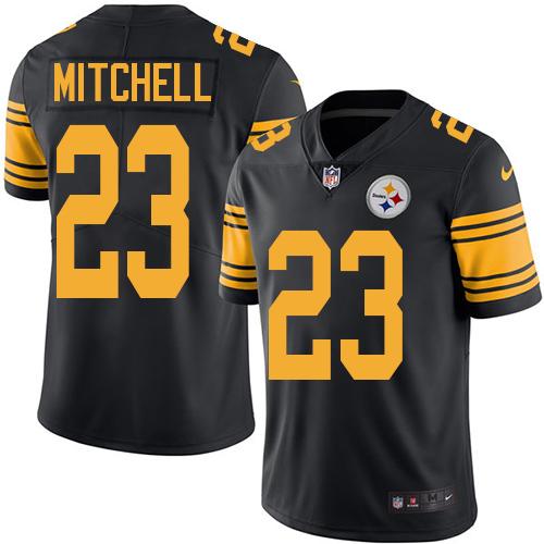 Steelers #23 Mike Mitchell Black Stitched Limited Rush Nike Jersey - Zenithce