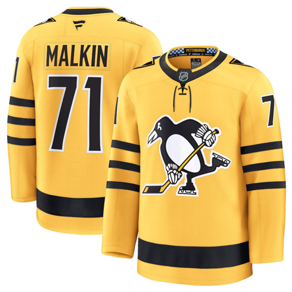 Pittsburgh Penguins #71 Evgeni Malkin Gold 2025 Alternate Stitched Jersey - Zenithce