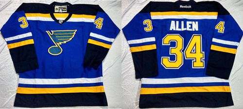 Blues #34 Jake Allen Light Blue Home Stitched Jersey - Zenithce