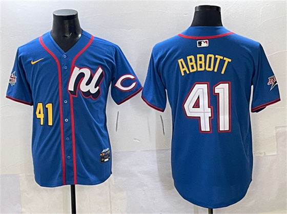 National League #41 Andrew Abbott Blue 2025 All-Star Edition Limited Stitched Jersey - Zenithce