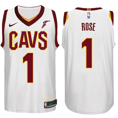 Cleveland Cavaliers #1 Derrick Rose Jersey 2017-18 New Season White Jersey - Zenithce