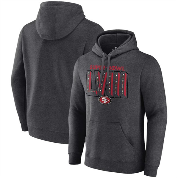 San Francisco 49ers Heather Charcoal Super Bowl LVIII Local Pullover Hoodie - Zenithce