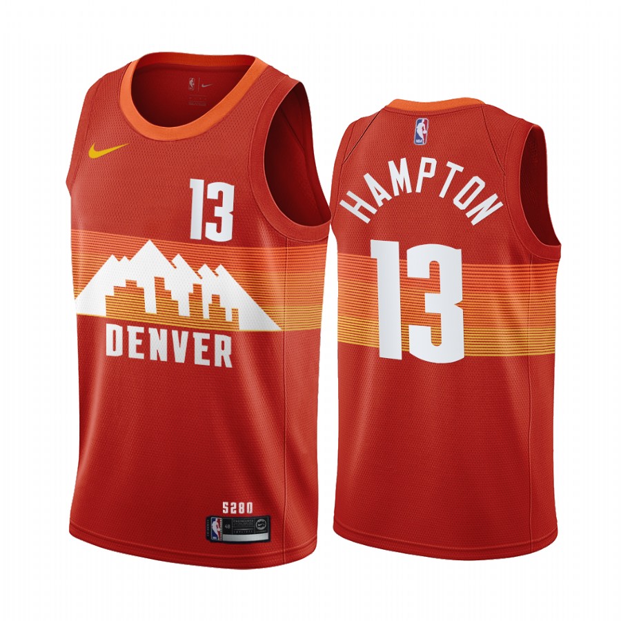 Nuggets #13 R.J. Hampton Red Swingman 2020-21 City Edition Jersey - Zenithce