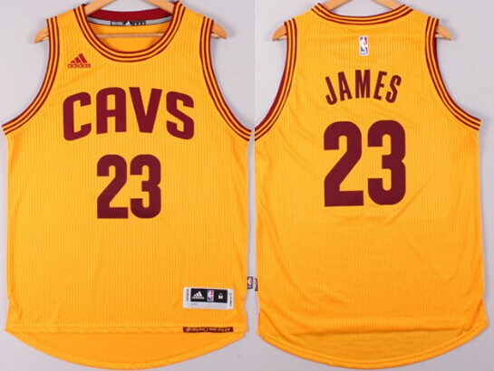 Cleveland Cavaliers #23 LeBron James Revolution 30 Swingman 2014 New Yellow Jersey - Zenithce