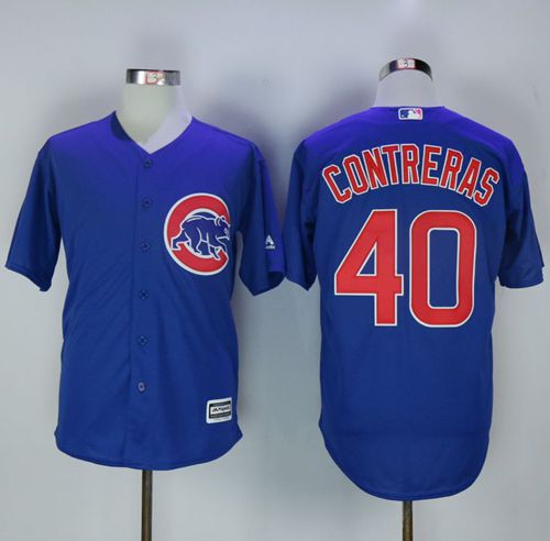 Cubs #40 Willson Contreras Blue New Cool Base Stitched Jersey - Zenithce