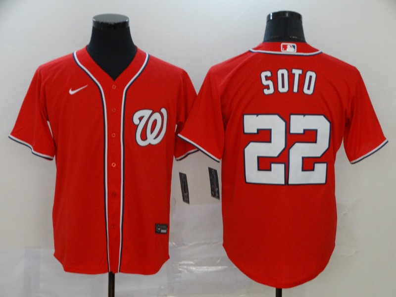 Washington Nationals #22 Juan Soto Majestic Red Cool Base Stitched Jersey - Zenithce
