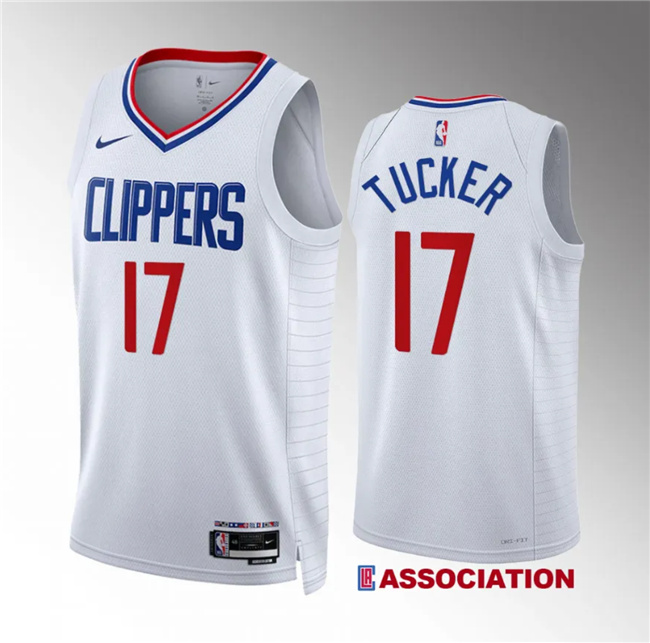 Los Angeles Clippers #17 P.j. Tucker White Association Edition Stitched Jersey - Zenithce