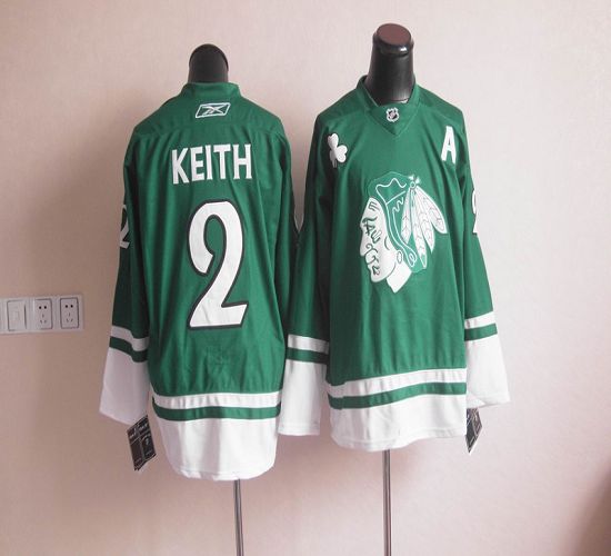 Blackhawks St Patty's Day #2 Duncan Keith Green Stitched Jersey - Zenithce