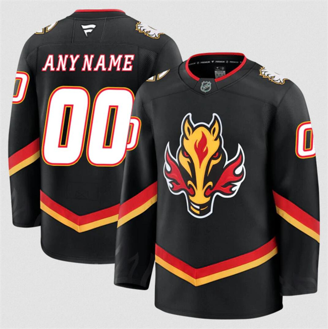 Calgary Flames Custom Black 2024-25 Alternate Stitched Jersey - Zenithce