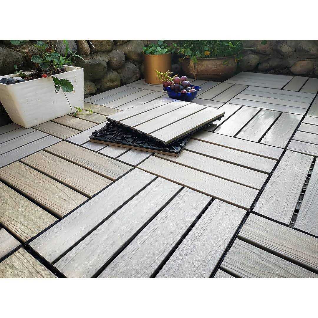 Famobay 12 X 12 Wood Plastic Interlocking Deck Tiles - Zenithce