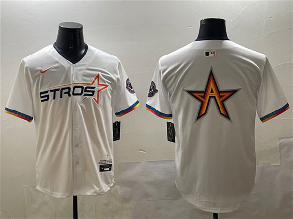 Houston Astros Team Big Logo White 2025 City Connect Limited Stitched Jersey - Zenithce