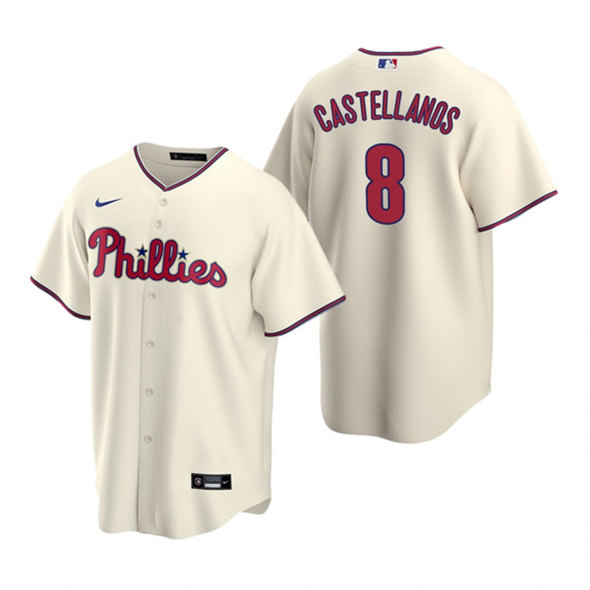 Philadelphia Phillies #8 Nick Castellanos Cream Cool Base Stitched Jersey - Zenithce